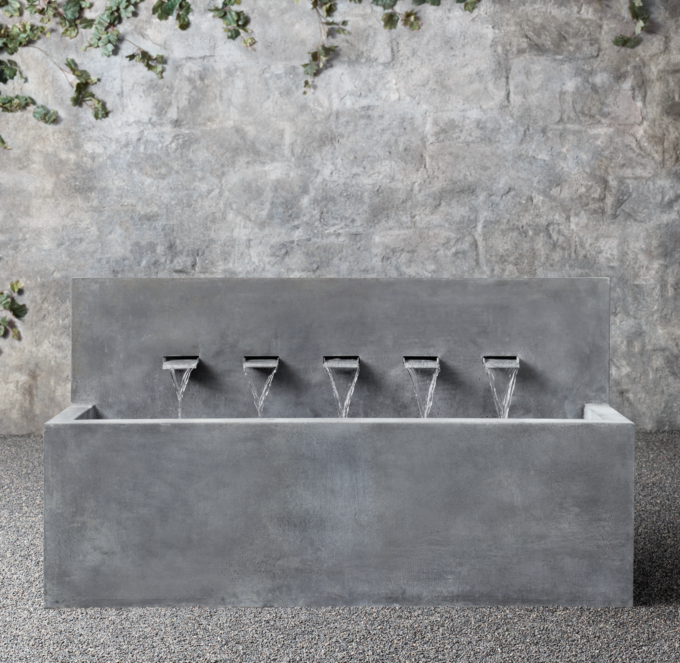 water fountain trough zinc spout features weathered fountains hardware restoration feature outdoor rh eden zink outer restorationhardware