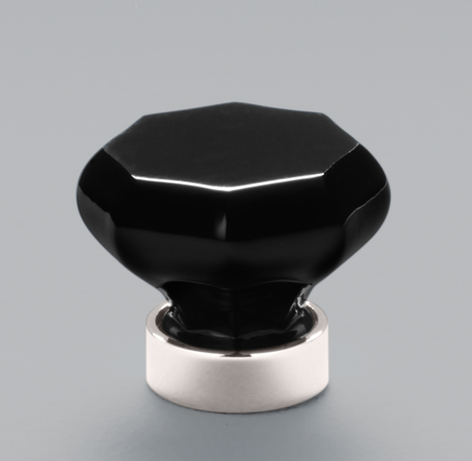 Traditional Black Glass Knob