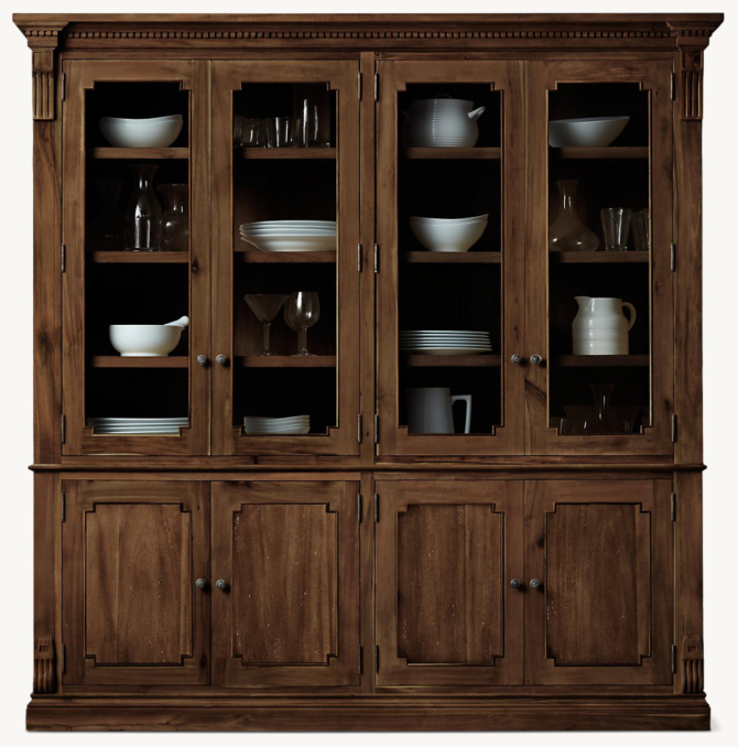 St. James Glass 4-Door Sideboard & Hutch 