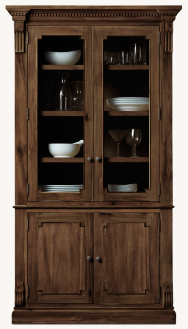 St. James Glass Double-Door Sideboard & Hutch | RH