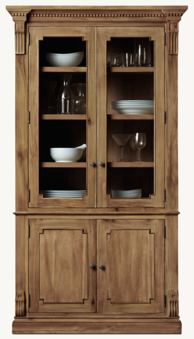 St. James Glass Double-Door Sideboard & Hutch 