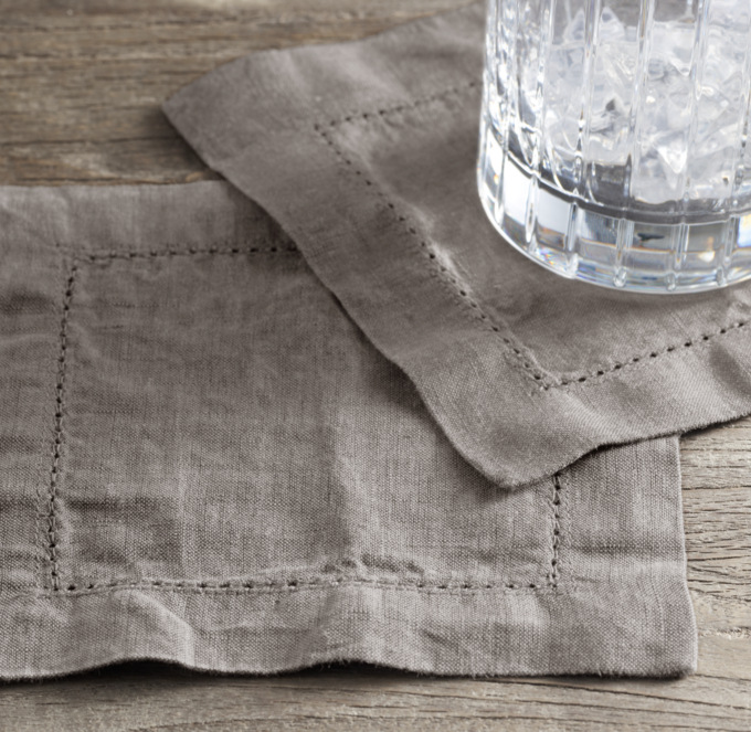 Elegant Initial Hemstitch Cocktail Napkins (4) – Ginger Jar Stitchery