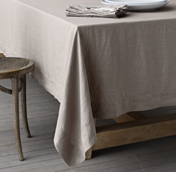 Stonewashed Belgian Linen Tablecloth