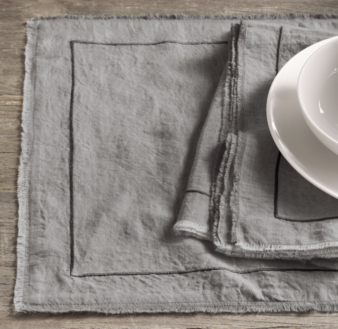 Frayed Edge Belgian Linen Placemats (Set of 4)