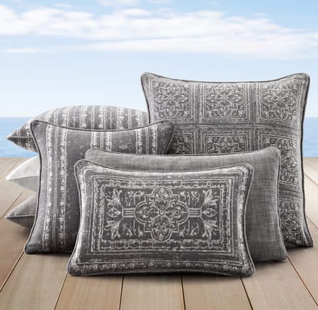 Perennials Corsica Outdoor Pillow Cover Graphite