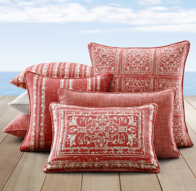 red outdoor pillow covers