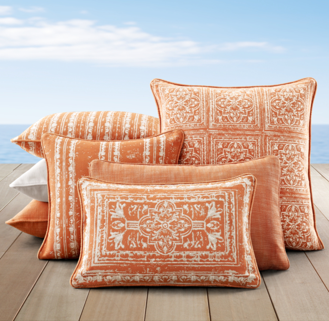 Perennials Corsica Outdoor Pillow Cover Clementine