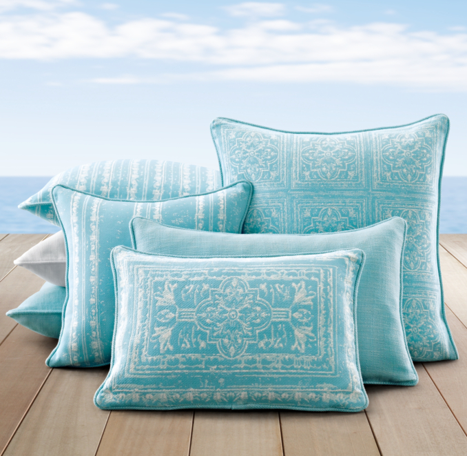 Perennials® Corsica Outdoor Pillow Covers - Pool | RH