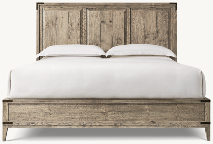 Cayden Campaign Panel Bed with Corner Brackets