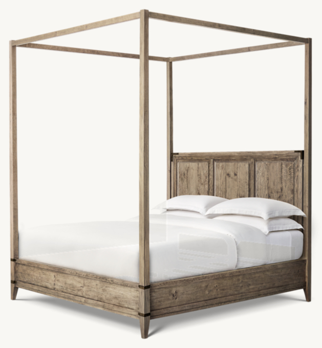 Cayden Campaign Panel Canopy Bed with Corner Brackets