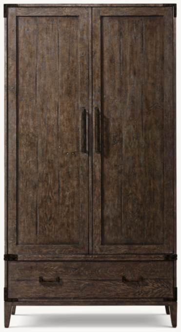 Cayden Campaign Armoire With Corner Brackets