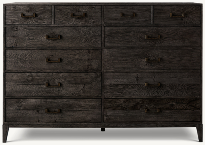 Front view of Cayden Campaign 12-Drawer Dresser 