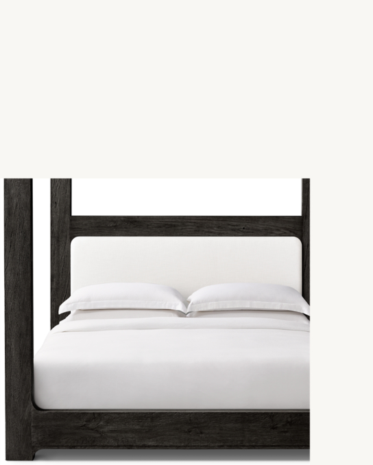 Davos Oak Fabric Panel Canopy Bed