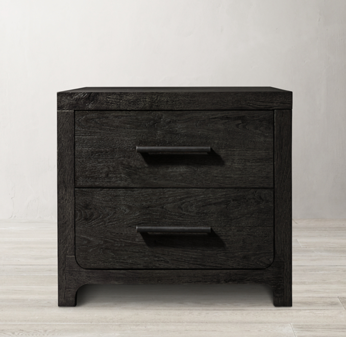 Davos Oak 26 Closed Nightstand Black Oak