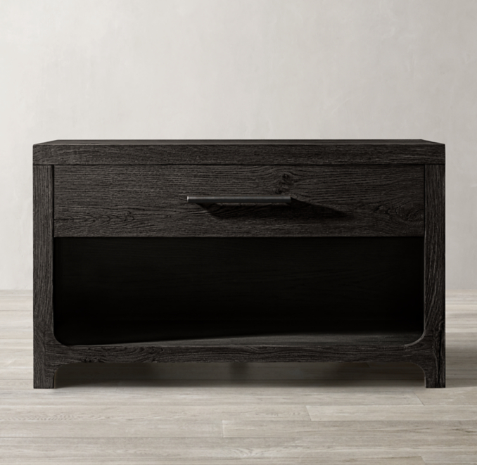 Davos 40 Open Nightstand Black Oak