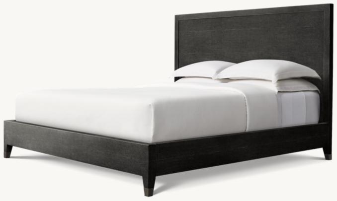 Three Quarter view of Graydon Shagreen Panel Bed 