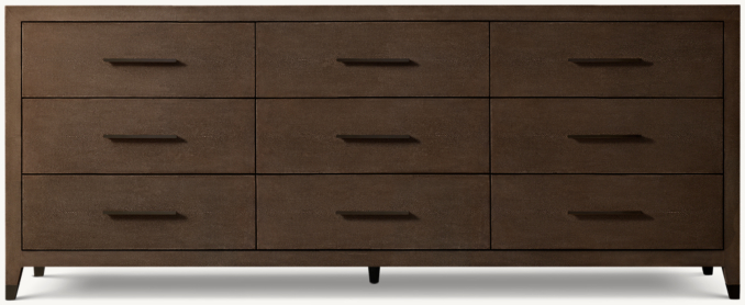 Front view of Graydon Shagreen 9-Drawer Dresser 