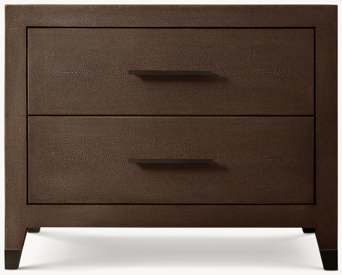 Front view of Graydon Shagreen Closed Nightstand 