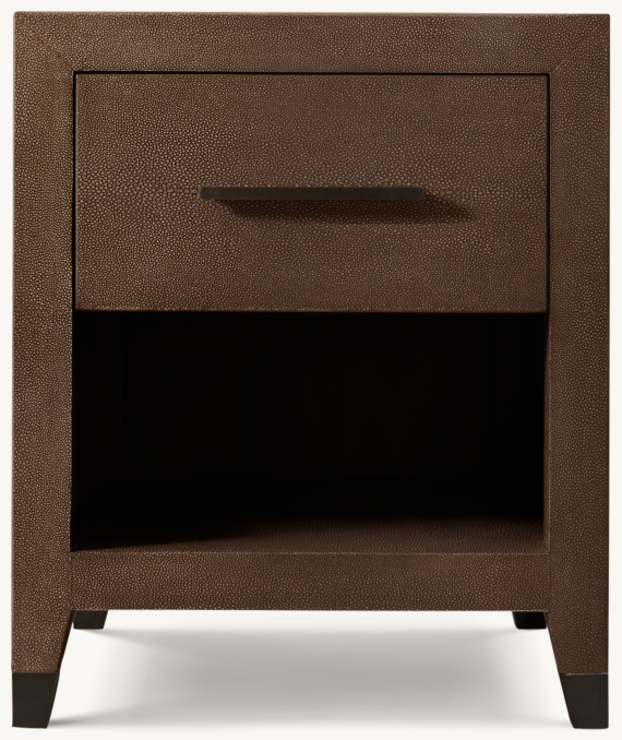Front view of Graydon Shagreen Open Nightstand 