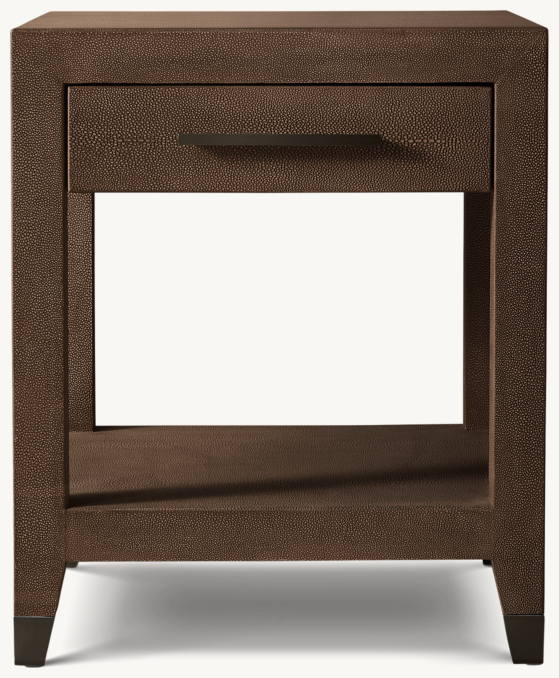 Front view of Graydon Shagreen Bedside Table 