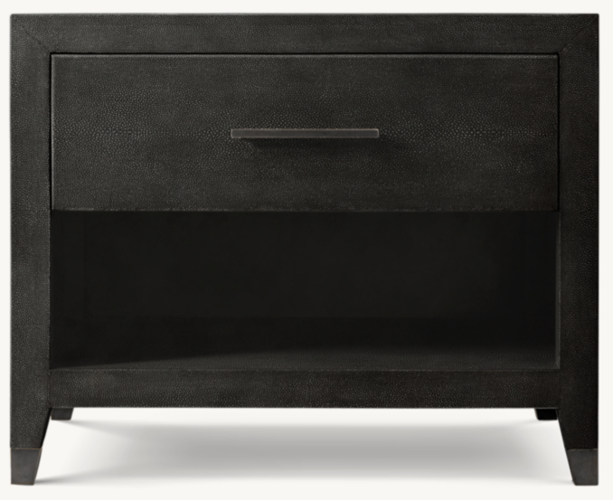 Graydon Shagreen Open Nightstand