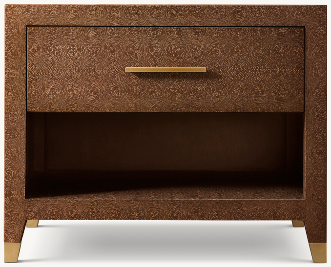 Graydon Shagreen Open Nightstand RH