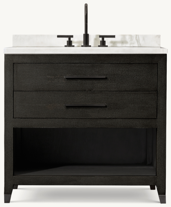 Front view of Graydon Shagreen Single Washstand 