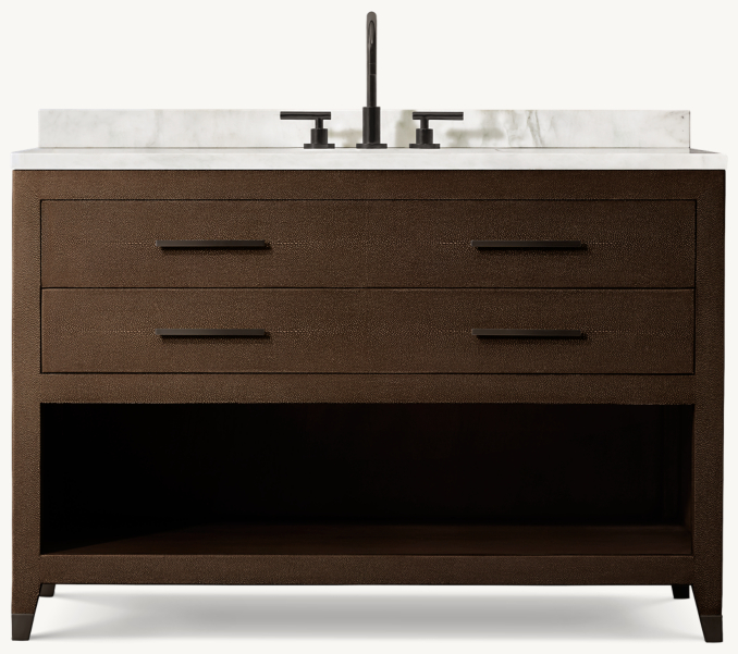 Front view of Graydon Shagreen Single Extra-Wide Washstand 