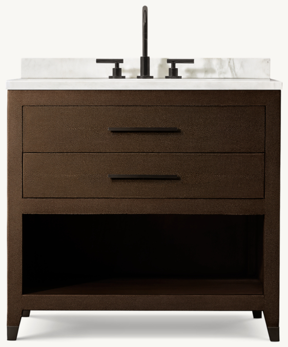 Front view of Graydon Shagreen Single Washstand 