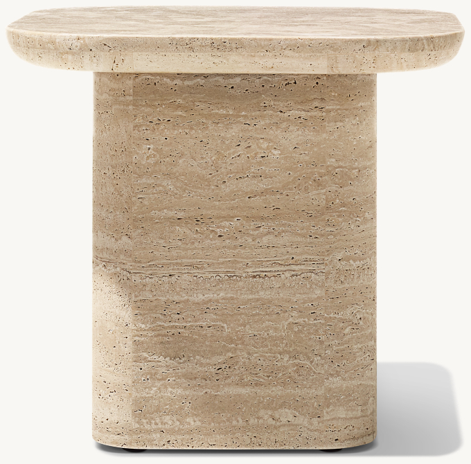 Arezzo Italian Travertine Square Side Table | RH
