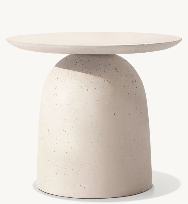 Ellisse Concrete Round Side Table