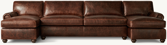 Original Lancaster Leather U-Chaise Sectional