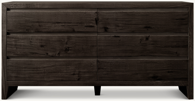 Front view of Wyeth Oak 6-Drawer Dresser 