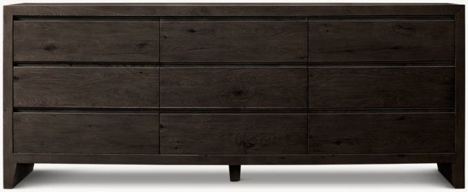 Front view of Wyeth Oak 9-Drawer Dresser 