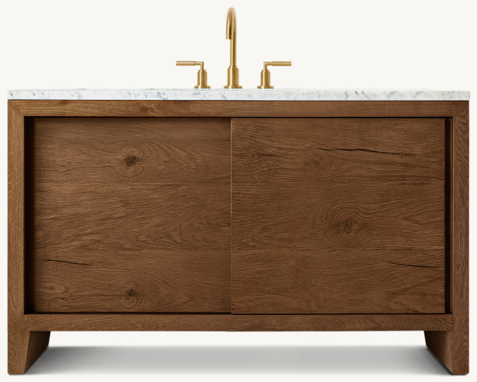 Front view of Wyeth Oak Single Extra-Wide Vanity 