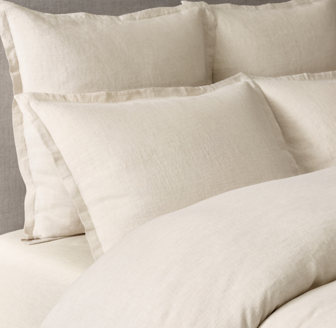 Front view of Italian Heritage Washed Linen Duvet Cover 