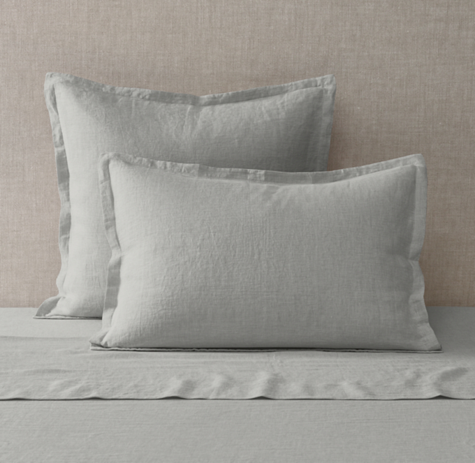 Restoration Hardware Italian Paradigm 600 PILLOW Sham COVER EURO SILVER SAGE hot