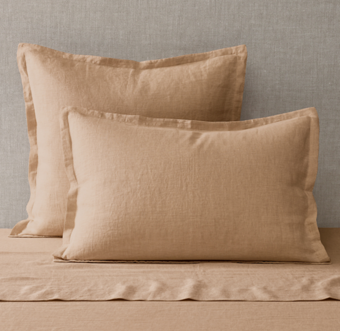 Italian Heritage Washed Linen Flange Sham
