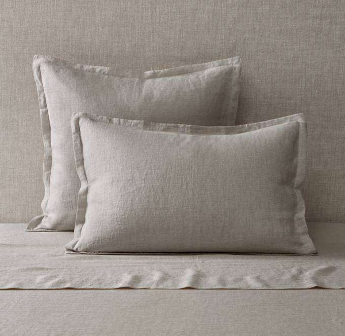 Italian Heritage Washed Linen Flange Sham