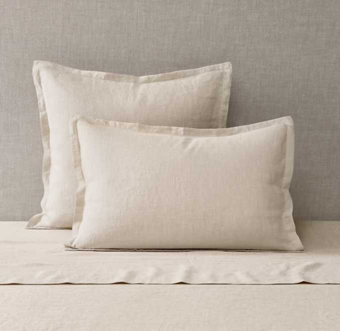 Italian Heritage Washed Linen Flange Sham - King / Dune
