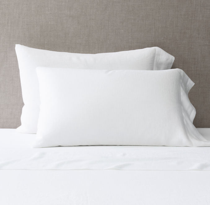 Front view of Italian Heritage Washed Linen Pillowcases (Set Of 2) 