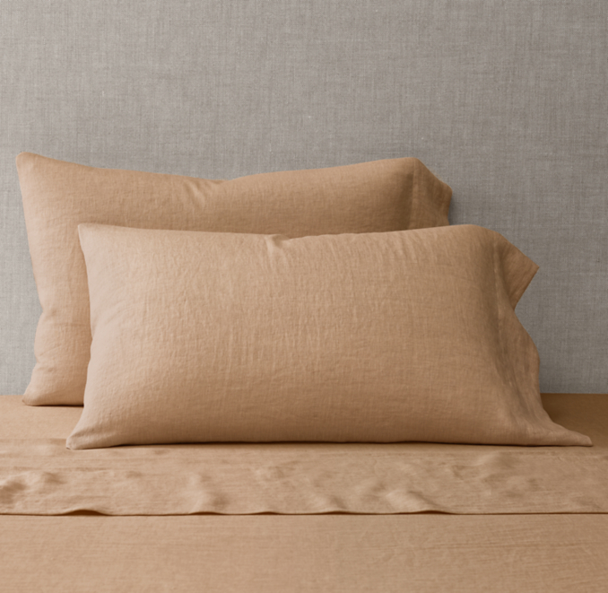Front view of Italian Heritage Washed Linen Pillowcases (Set Of 2) 