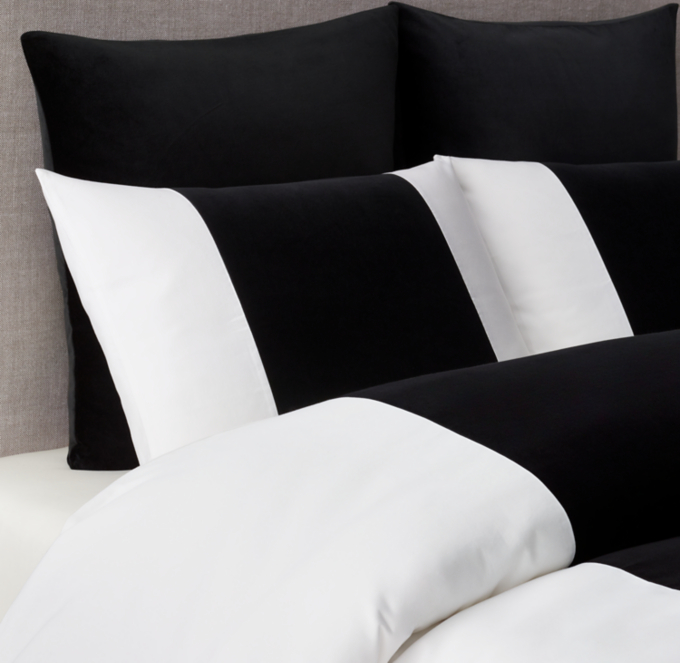 Velvet & Sateen Banded Duvet Cover