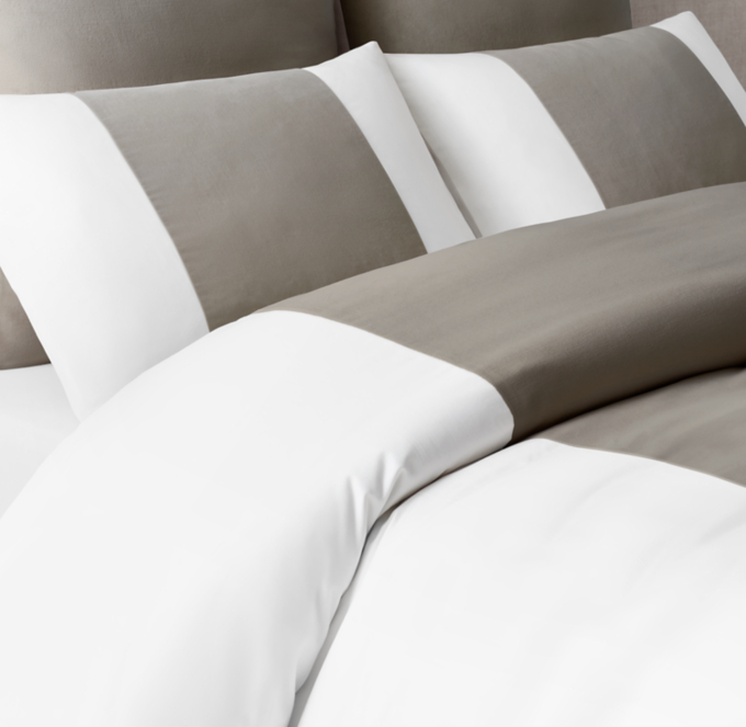 Velvet & Sateen Banded Duvet Cover