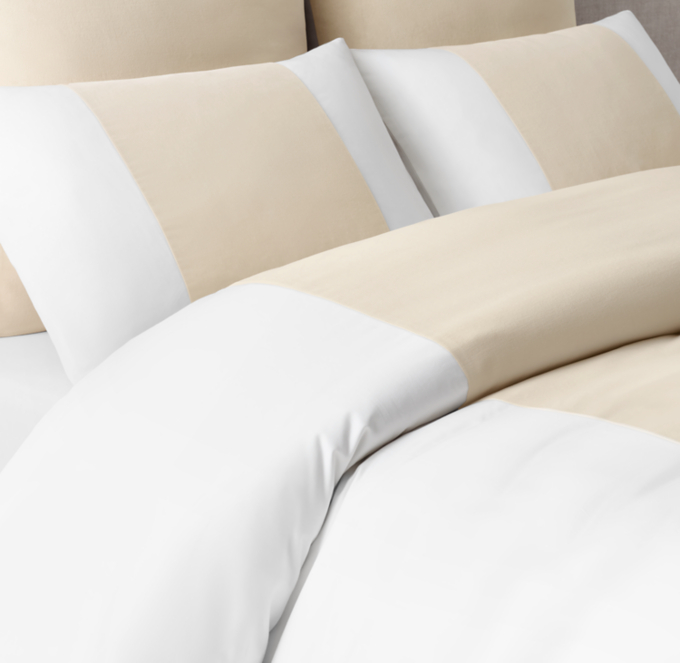 Velvet & Sateen Banded Duvet Cover