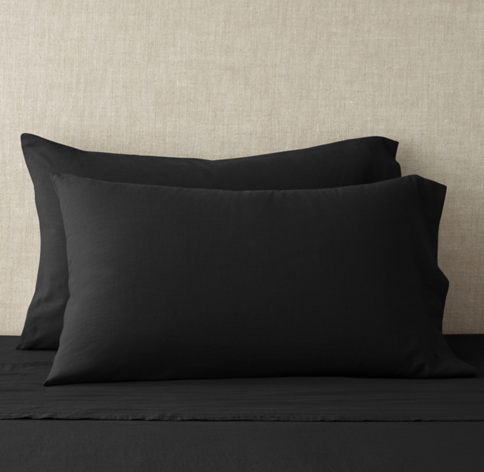 Front view of Italian Garment-Dyed Cotton Gauze Pillowcases (Set Of 2) 