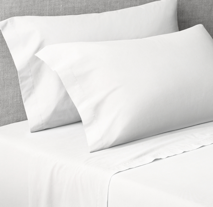 Front view of Italian Garment-Dyed Percale Sheet Set 