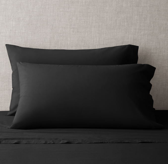 Front view of Italian Garment-Dyed Percale Pillowcases (Set Of 2) 