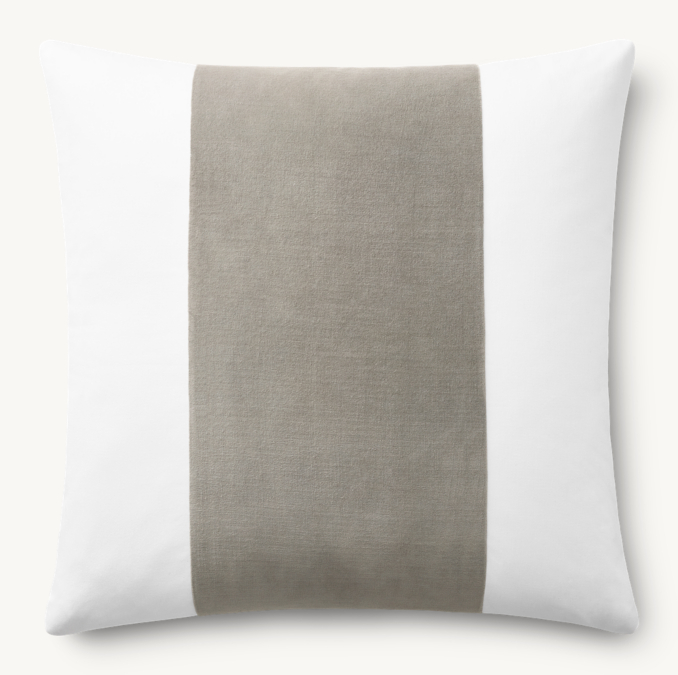 Overhead view of Velvet & Sateen Banded Pillow Cover - Square 