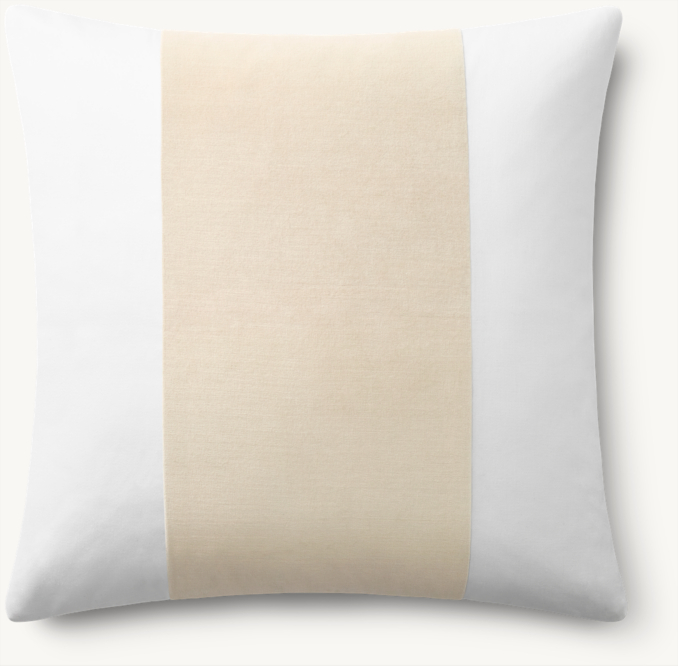 Shown in Sand velvet band over White sateen.